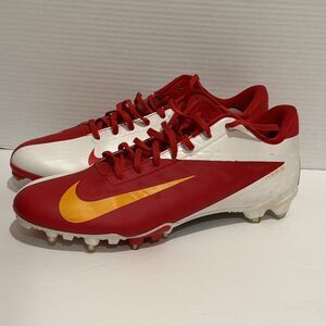 Nike Vapor Elite Hyperfuse White Red & Yellow 3/4 TD Football Cleats Mens 13